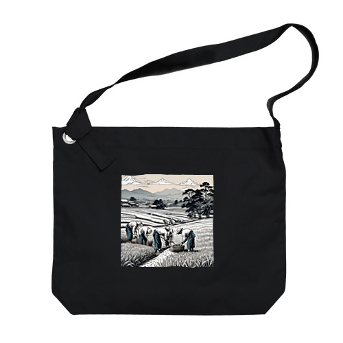 稲作風景の浮世絵 Big Shoulder Bag