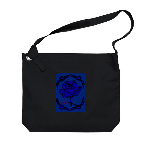 Rose_blue Big Shoulder Bag