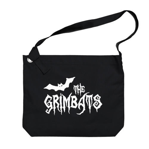 THE GRIMBATS logo-1 White ビッグショルダーバッグ