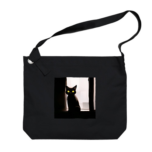 窓辺に黒猫 Big Shoulder Bag