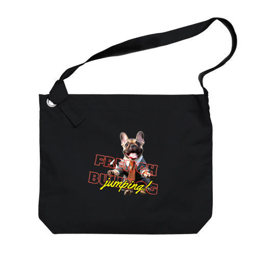 Jumping！FRENCH BULLDOG Big Shoulder Bag