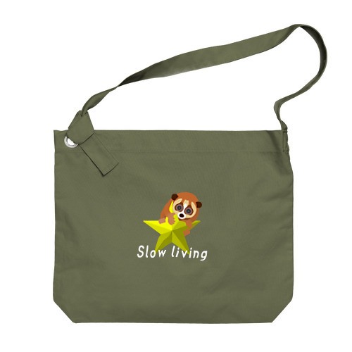 Slow living(白文字) Big Shoulder Bag
