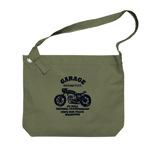 武骨なバイクデザイン Big Shoulder Bag