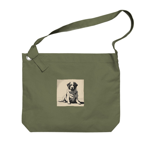 帰りを待つ愛犬 Big Shoulder Bag