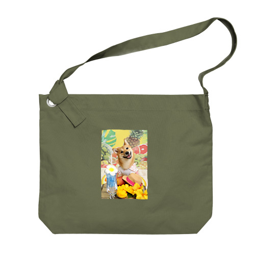 柴犬　真夏のリゾート001 Big Shoulder Bag