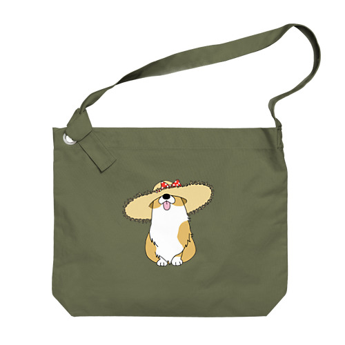 麦わらコーギー Big Shoulder Bag