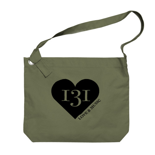 131ハート黒ロゴ Big Shoulder Bag