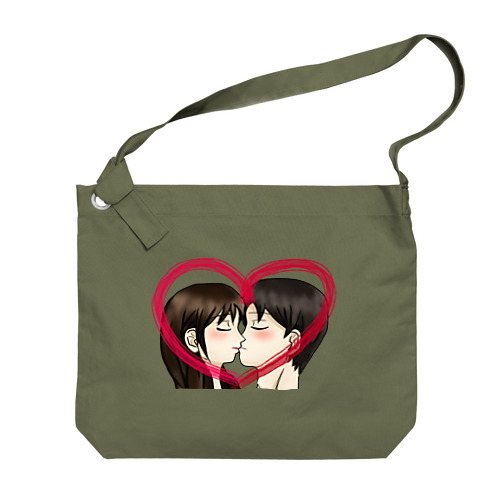 Kiss with heart♥ Big Shoulder Bag