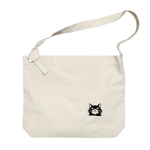 してやったり！！の顔した猫 Big Shoulder Bag