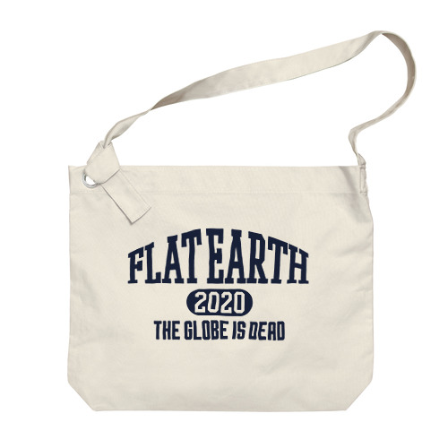 カレッジ風(ネイビー)　フラットアース FLATEARTH Big Shoulder Bag