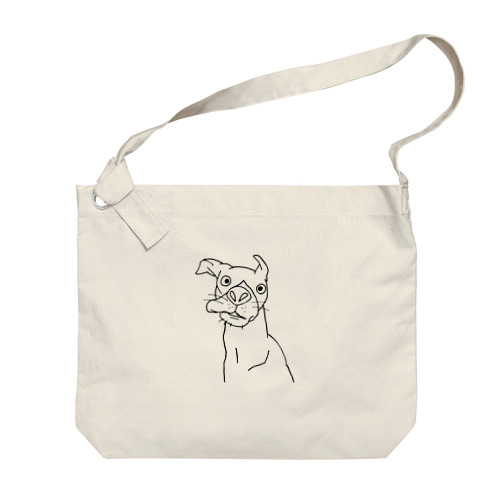 重力に負けるモモ　飼い主の絵 Big Shoulder Bag