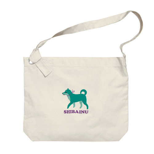 柴犬 グリーン Big Shoulder Bag