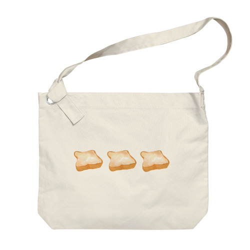 ふわふわ食パン/3枚(ゆるふわイラスト) ビッグショルダーバッグ