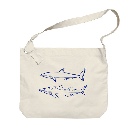 サメたち Big Shoulder Bag