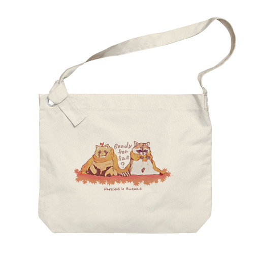 タヌキとアライグマの秋支度 Big Shoulder Bag