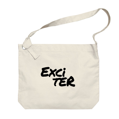  Exciter(文字バージョン) Black Big Shoulder Bag