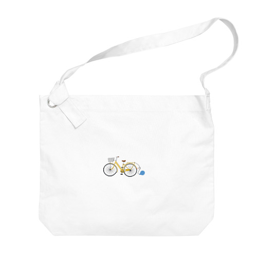 オレンジの自転車と青い風船 Big Shoulder Bag