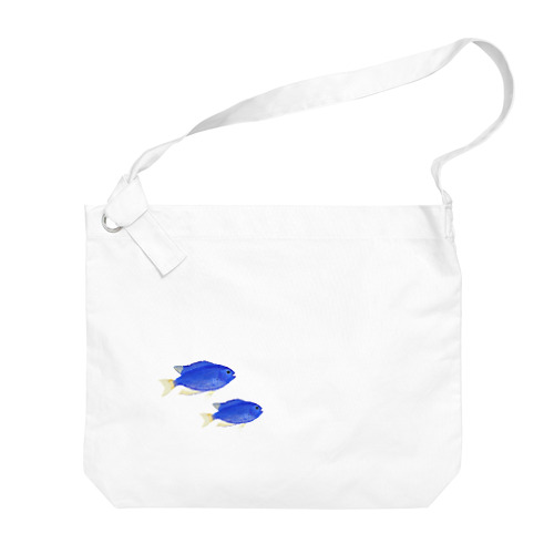 青い魚のソラスズメダイ Big Shoulder Bag