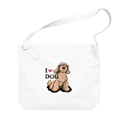 I LOVE DOG茶色のイケワン Big Shoulder Bag
