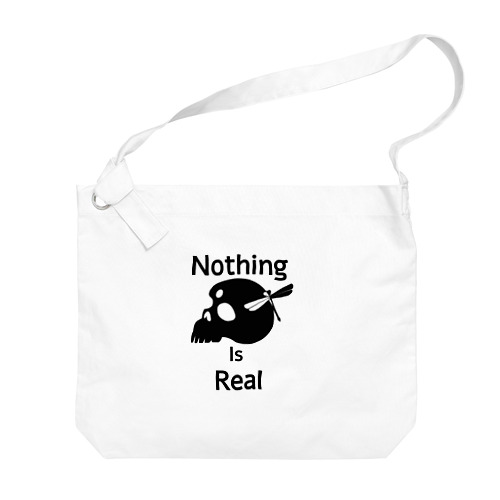 Nothing Is Real.（黒） Big Shoulder Bag