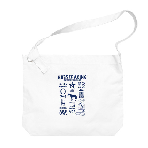 HORSERACING GRAPHICS 紺 Big Shoulder Bag