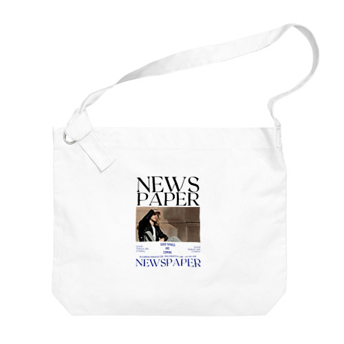 NEWS PAPER Big Shoulder Bag