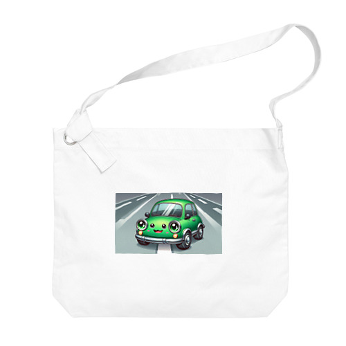 かわいい緑の車 ビッグショルダーバッグ