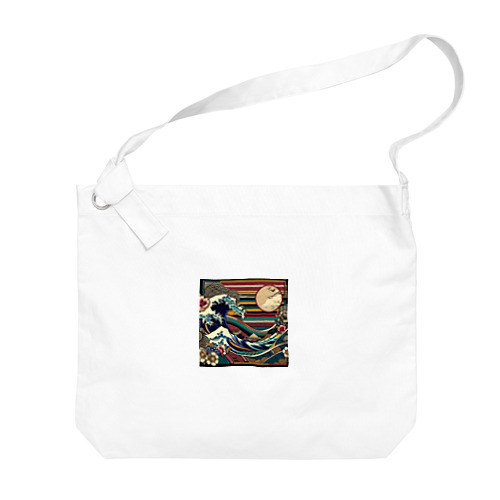 浮世絵風のデザイン Big Shoulder Bag