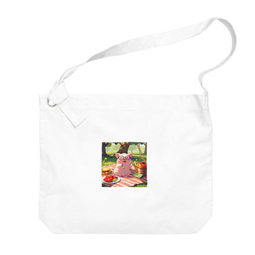 かわいい豚とピクニック Big Shoulder Bag