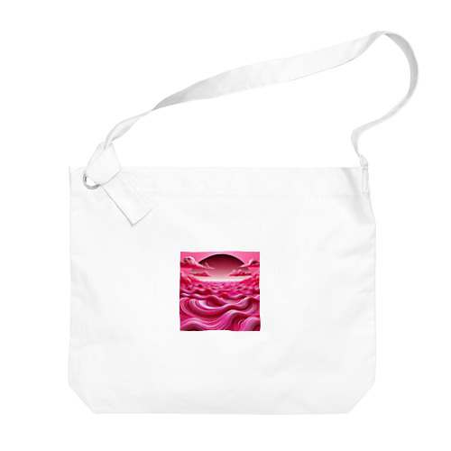 ホットピンクの海 Big Shoulder Bag