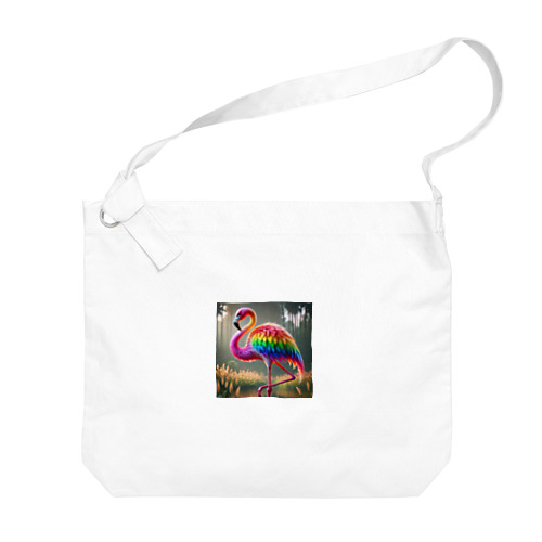 レインボーアニマルフラミンゴ Big Shoulder Bag