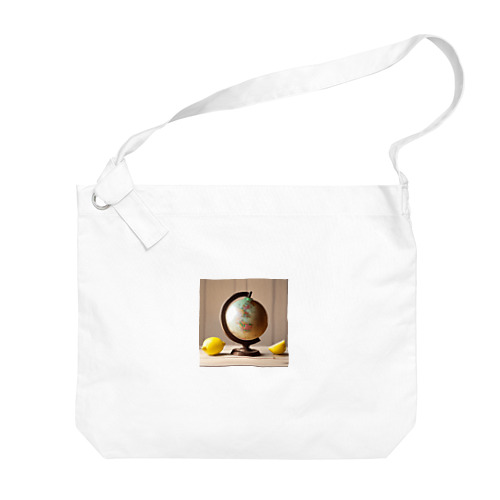 地球儀とレモン Big Shoulder Bag