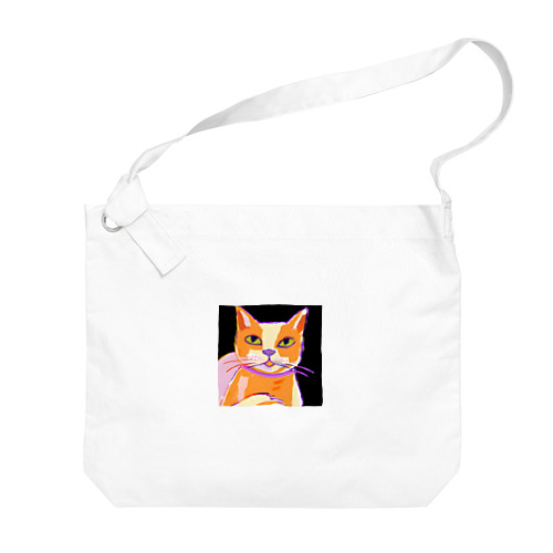 猫のイラストグッズ Big Shoulder Bag