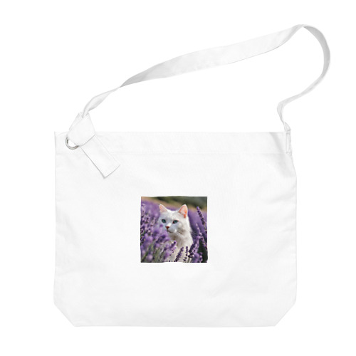 ラベンダー猫 Big Shoulder Bag