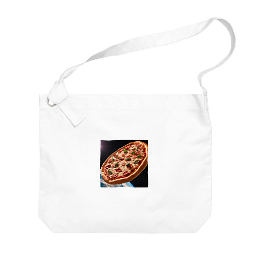 宇宙を駆けるピザ Big Shoulder Bag