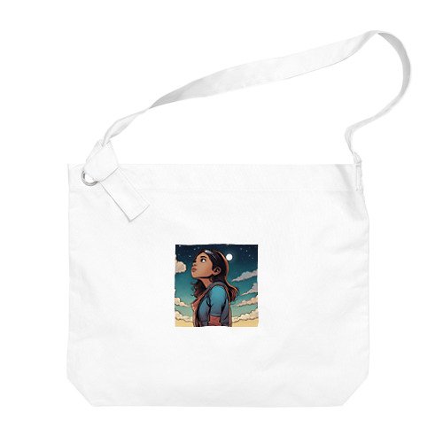 The girl who looks at the sky Big Shoulder Bag