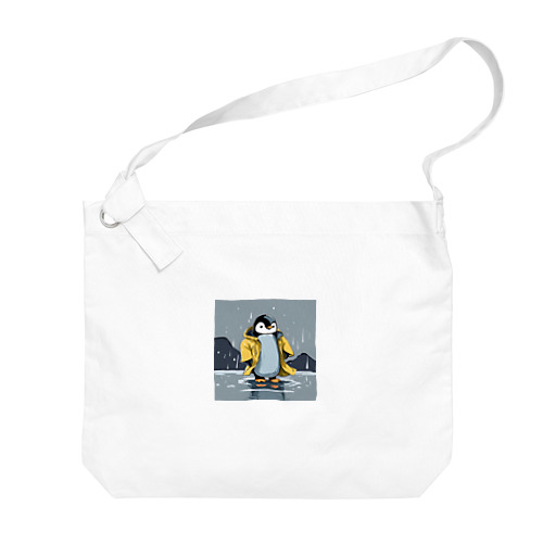 レインコートをつけたペンギン Big Shoulder Bag