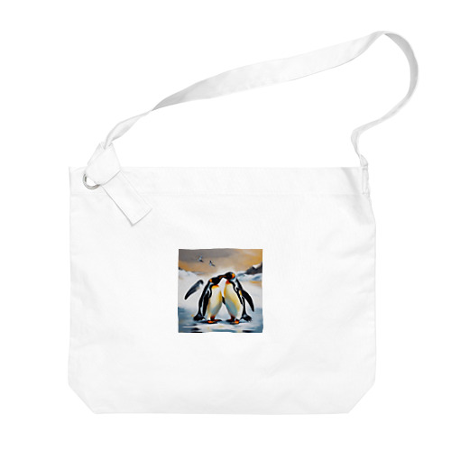 恋の相手に必死に求愛しているペンギン Big Shoulder Bag