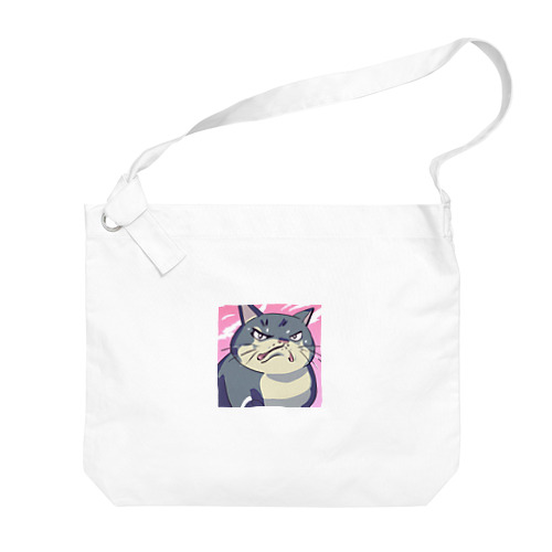 怒る猫 Big Shoulder Bag