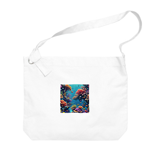 ローポリ風サンゴ Big Shoulder Bag