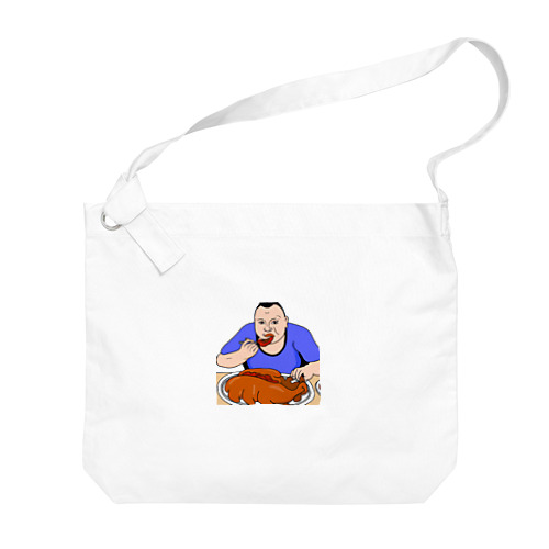 お肉大好きおじさん Big Shoulder Bag