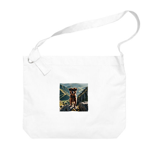 山の麓にいる犬 dog top the mountain Big Shoulder Bag