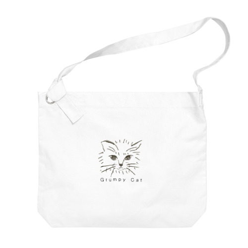 気難しいネコ”grumpy cat” Big Shoulder Bag