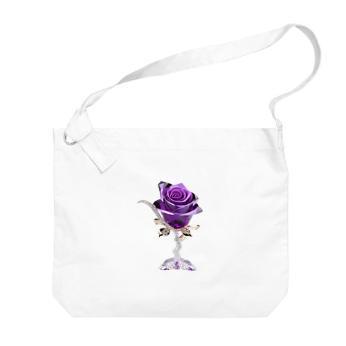 ファンタジー透明クリスタル　紫のバラ Big Shoulder Bag