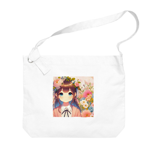 可愛い女の子とお花10 Big Shoulder Bag