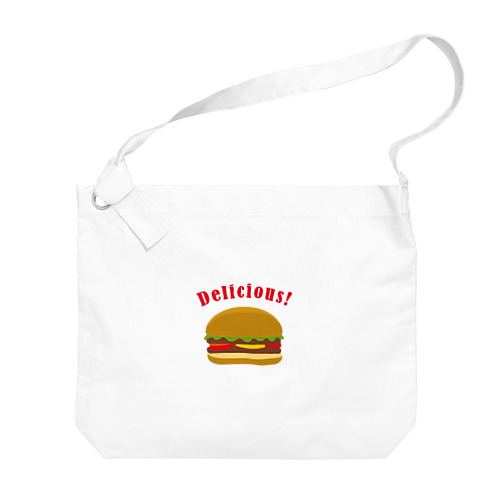 ハンバーガー002_backprint Big Shoulder Bag