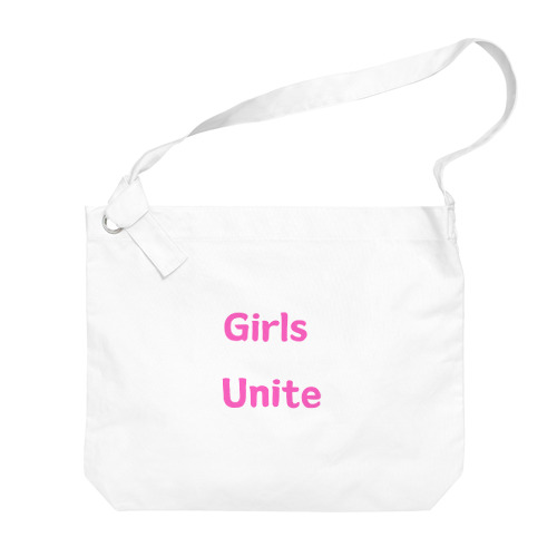 Girls Unite-女性たちが団結して力を合わせる言葉 ビッグショルダーバッグ