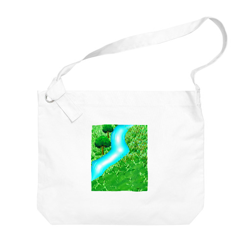 田舎の川辺 Big Shoulder Bag