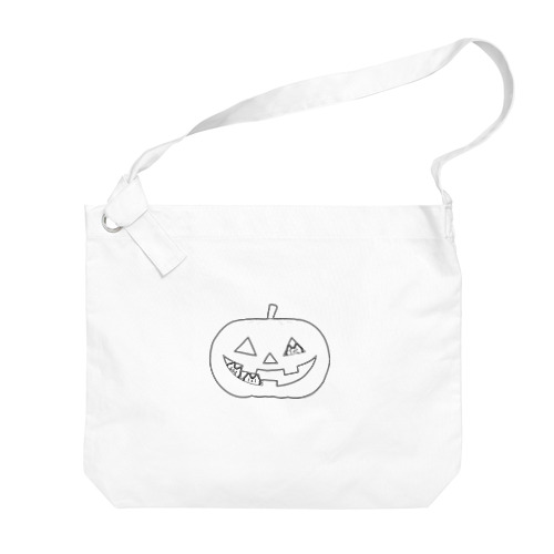 かぼちゃにゃ(モノトーン) Big Shoulder Bag