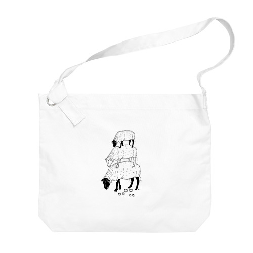 ヒツジ -Summer Fashion- 3段 羊 動物イラスト  Big Shoulder Bag